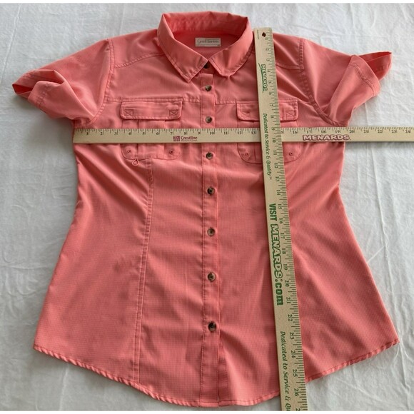 Women's Gander Mountain Guide Series Vented Button Up Outdoor Shirt Size M Peach - Picture 4 of 5